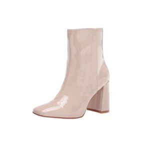 STEVE MADDEN Womens Beige Envied Pointed Toe Block Heel Zip-Up Booties 8.5 M